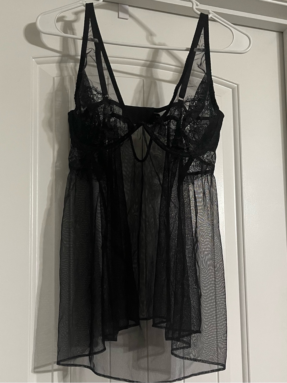Victoria's Secret Black Lace Mesh Babydoll Nightie (New condition!) 😍